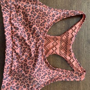 Zyia orange leopard bomber bra